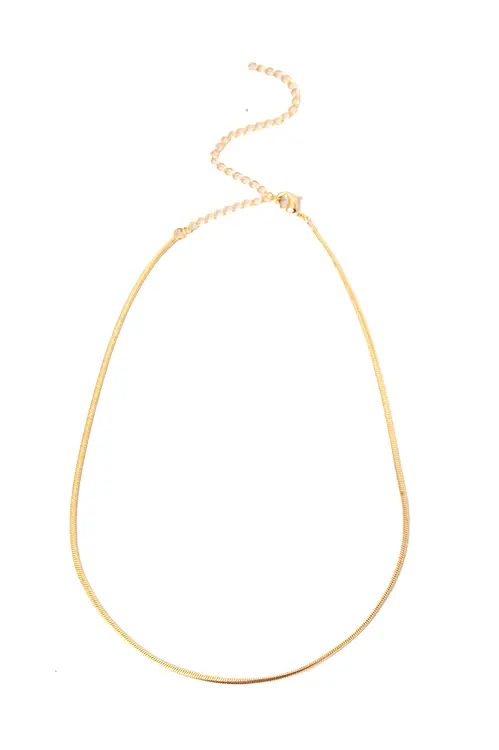Choker Fitinha Achatada com Banho em Ouro 18k