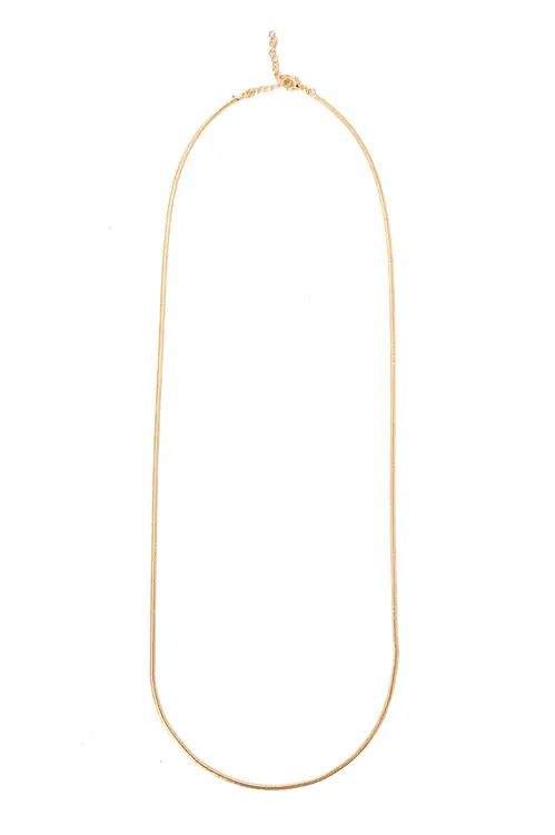 Colar Longo Fitinha Achatada com Banho em Ouro 18k