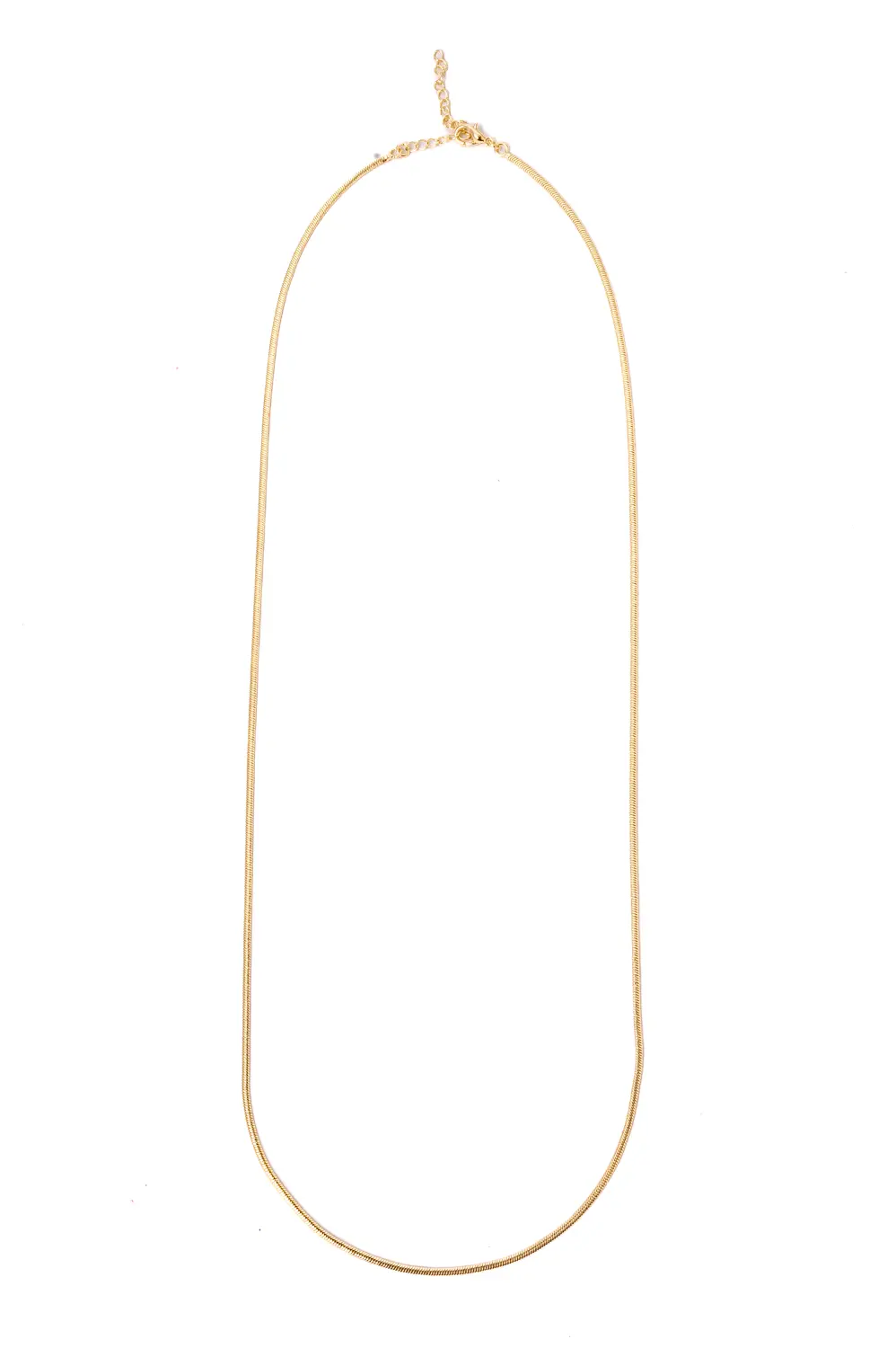 Colar Longo Fitinha Achatada com Banho em Ouro 18k