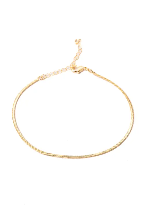 Pulseira Fitinha Achatada com Banho em Ouro 18k