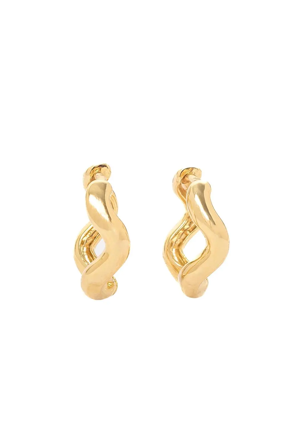 Argola P Click Torcida com Banho em Ouro 18k