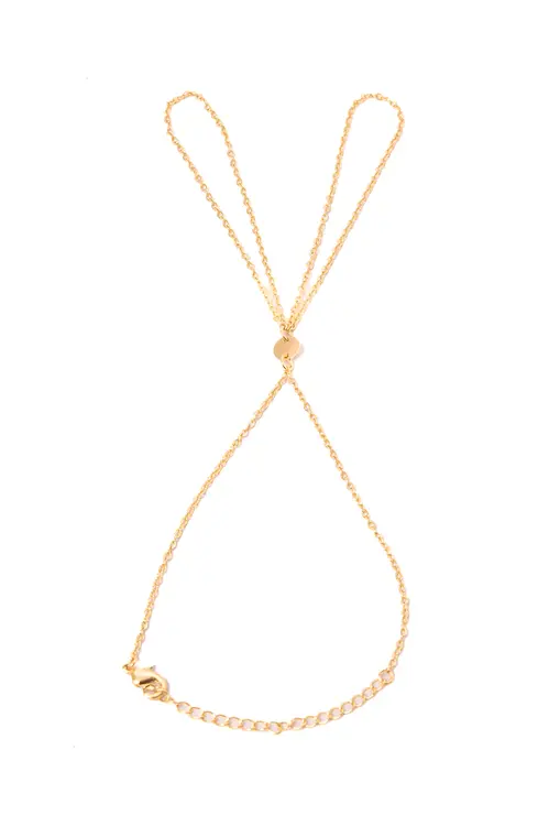 Pulseira de Mão Medalhinha com Banho em Ouro 18k
