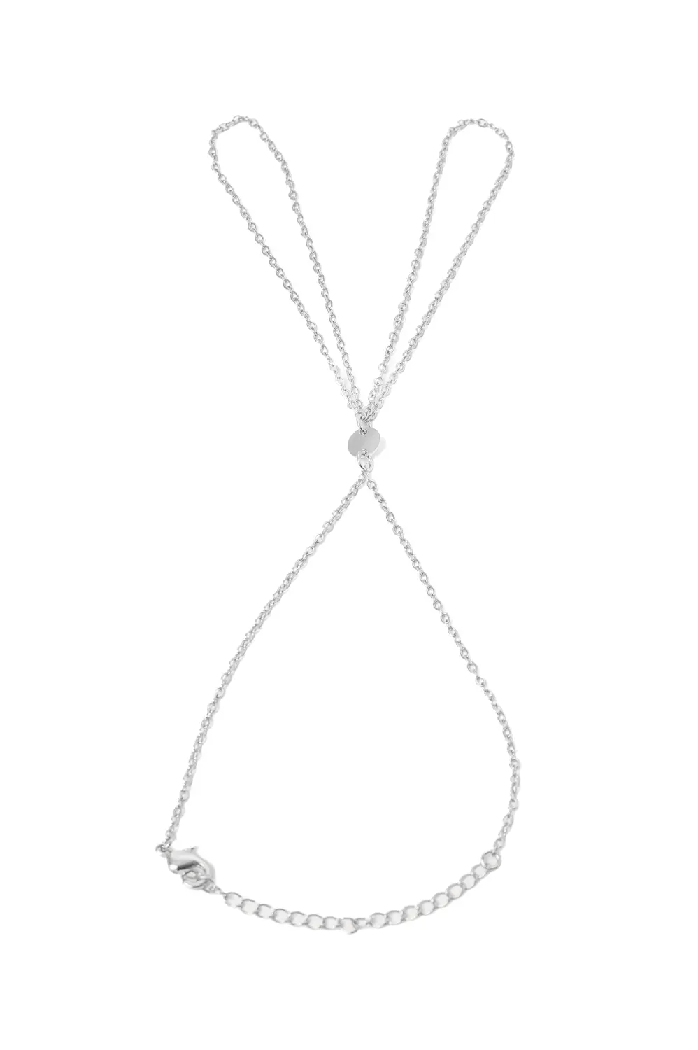 Pulseira de Mão Medalhinha com Banho em Ródio Branco
