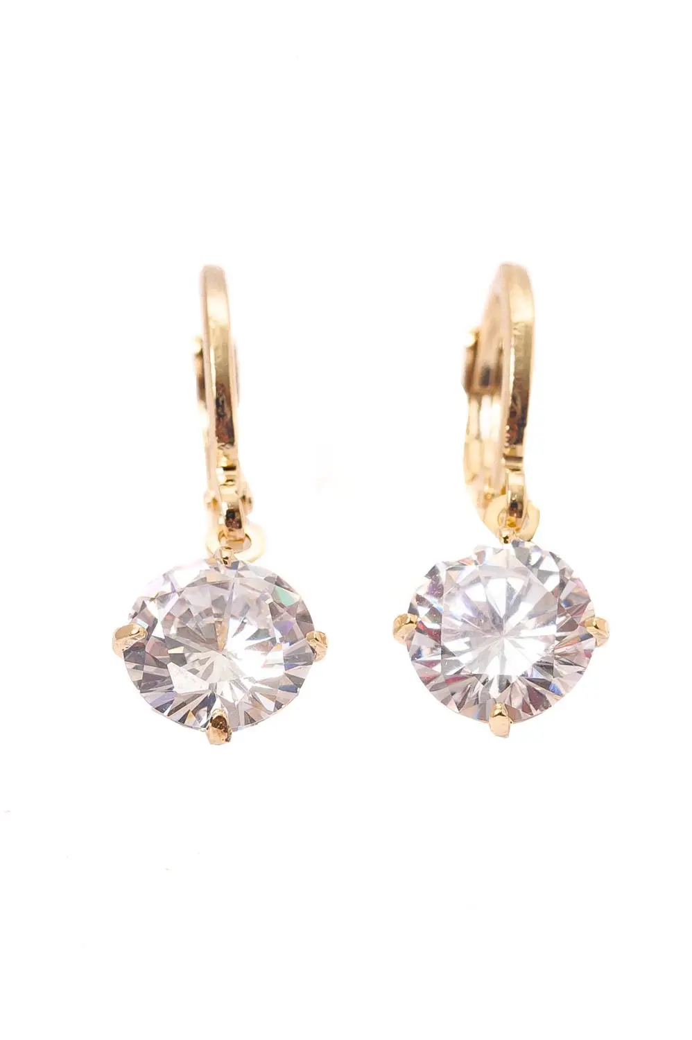 Argola Zircônia Brilhante com Banho em Ouro 18k