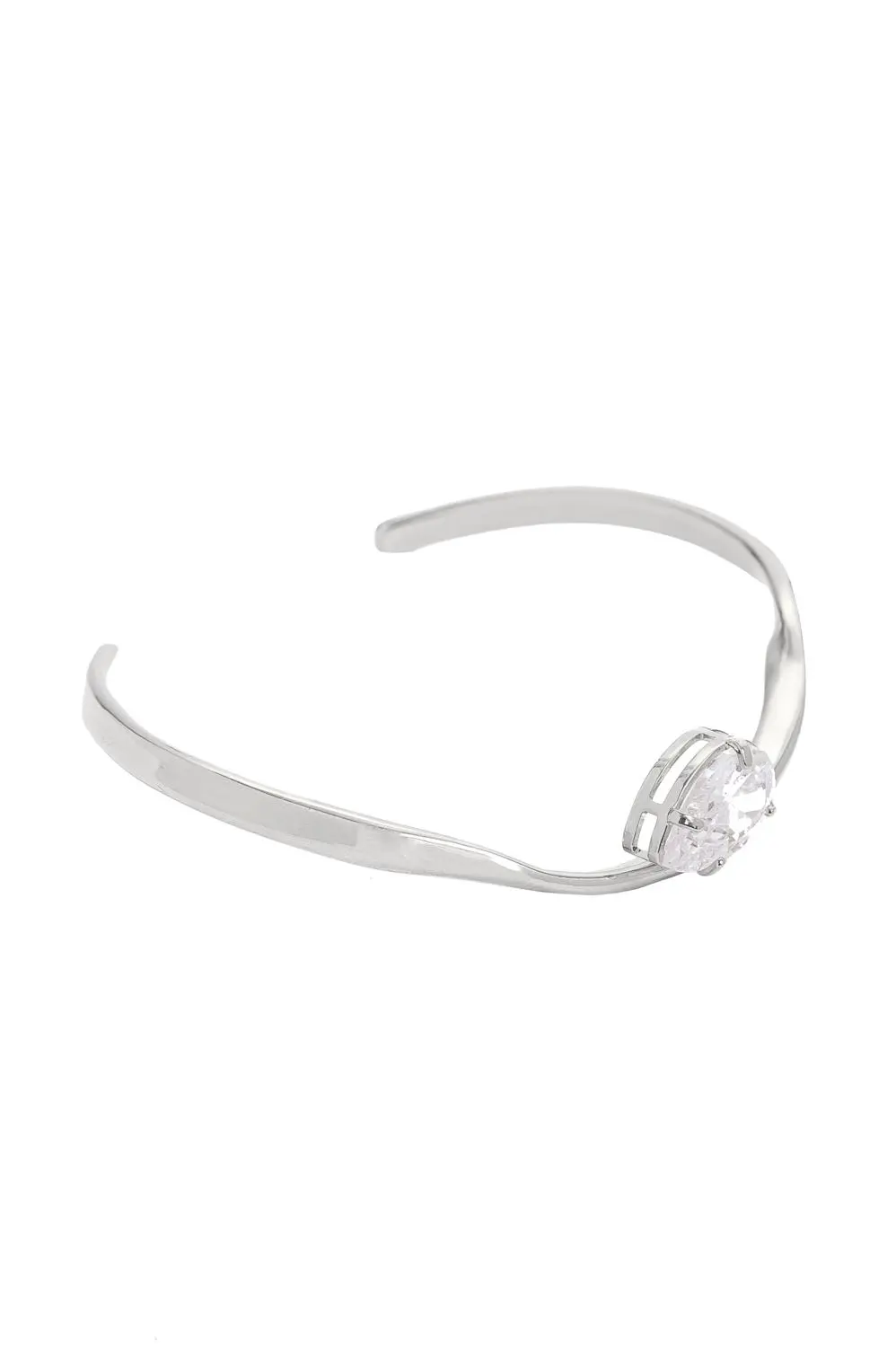 Bracelete Orgânico Gota com Banho em Ródio Branco