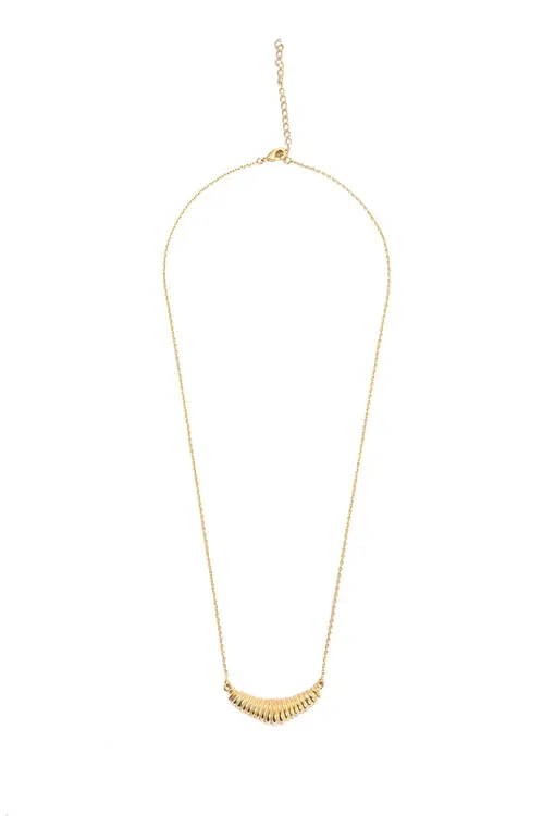Colar Texturizado com Banho em Ouro 18k