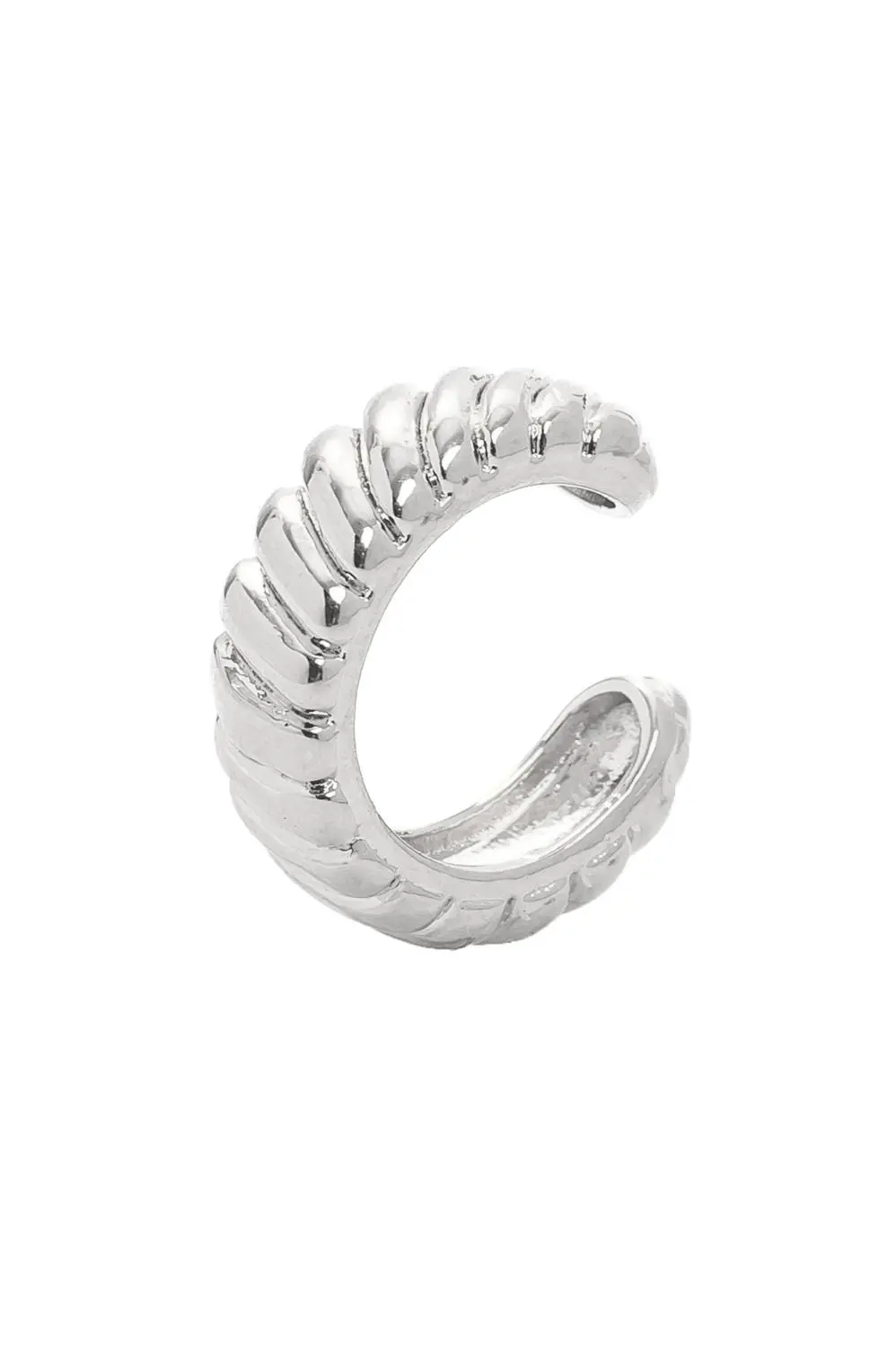 Piercing Fake Texturizado com Banho em Ródio Branco