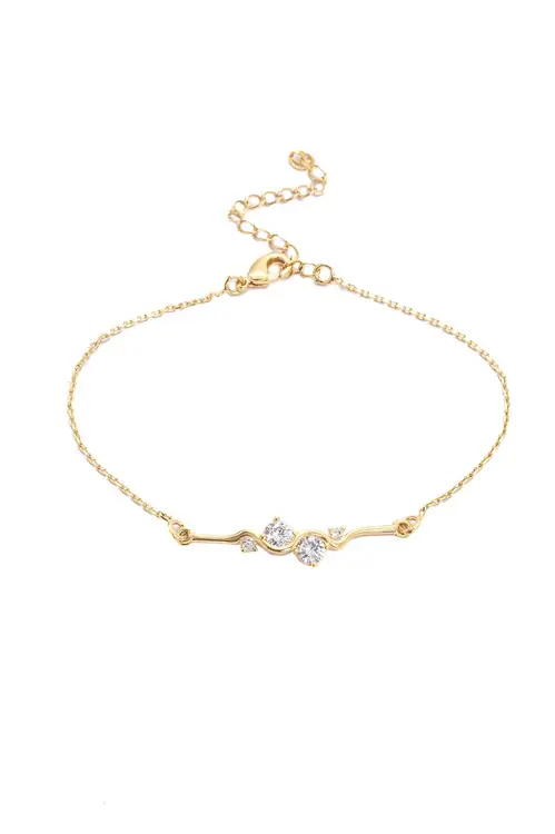 Pulseira Ponto de Luz com Banho em Ouro 18k