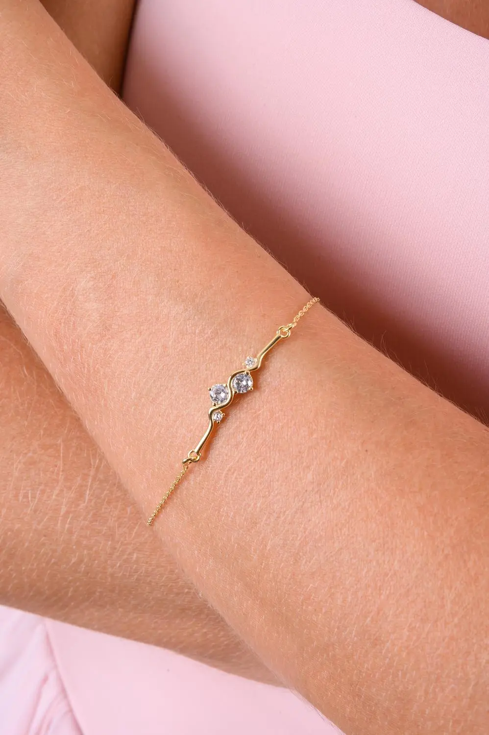 Pulseira Ponto de Luz com Banho em Ouro 18k