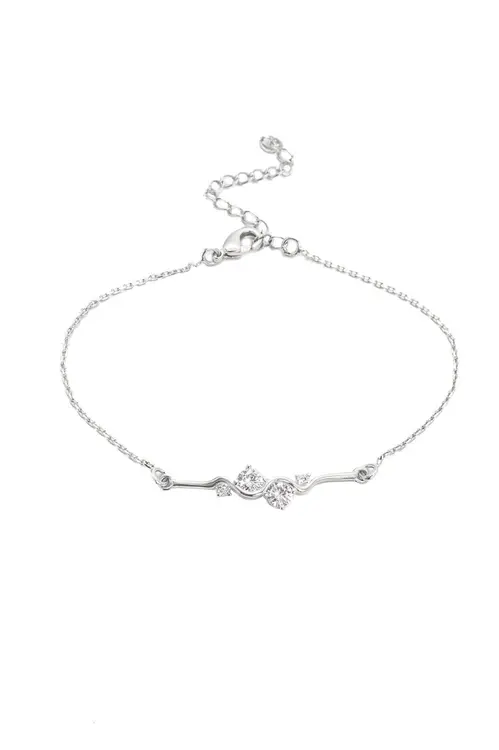 Pulseira Ponto de Luz com Banho em Ródio Branco