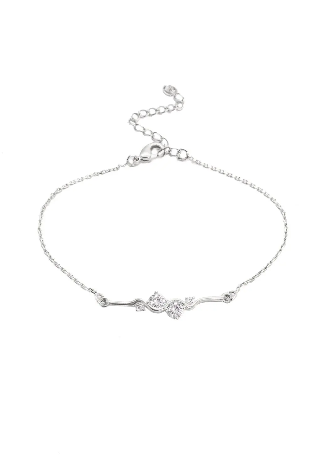 Pulseira Ponto de Luz com Banho em Ródio Branco