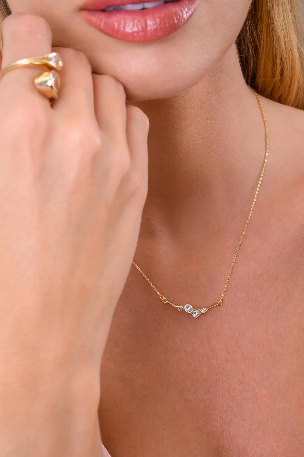 Colar Pontos de Luz com Banho em Ouro 18k