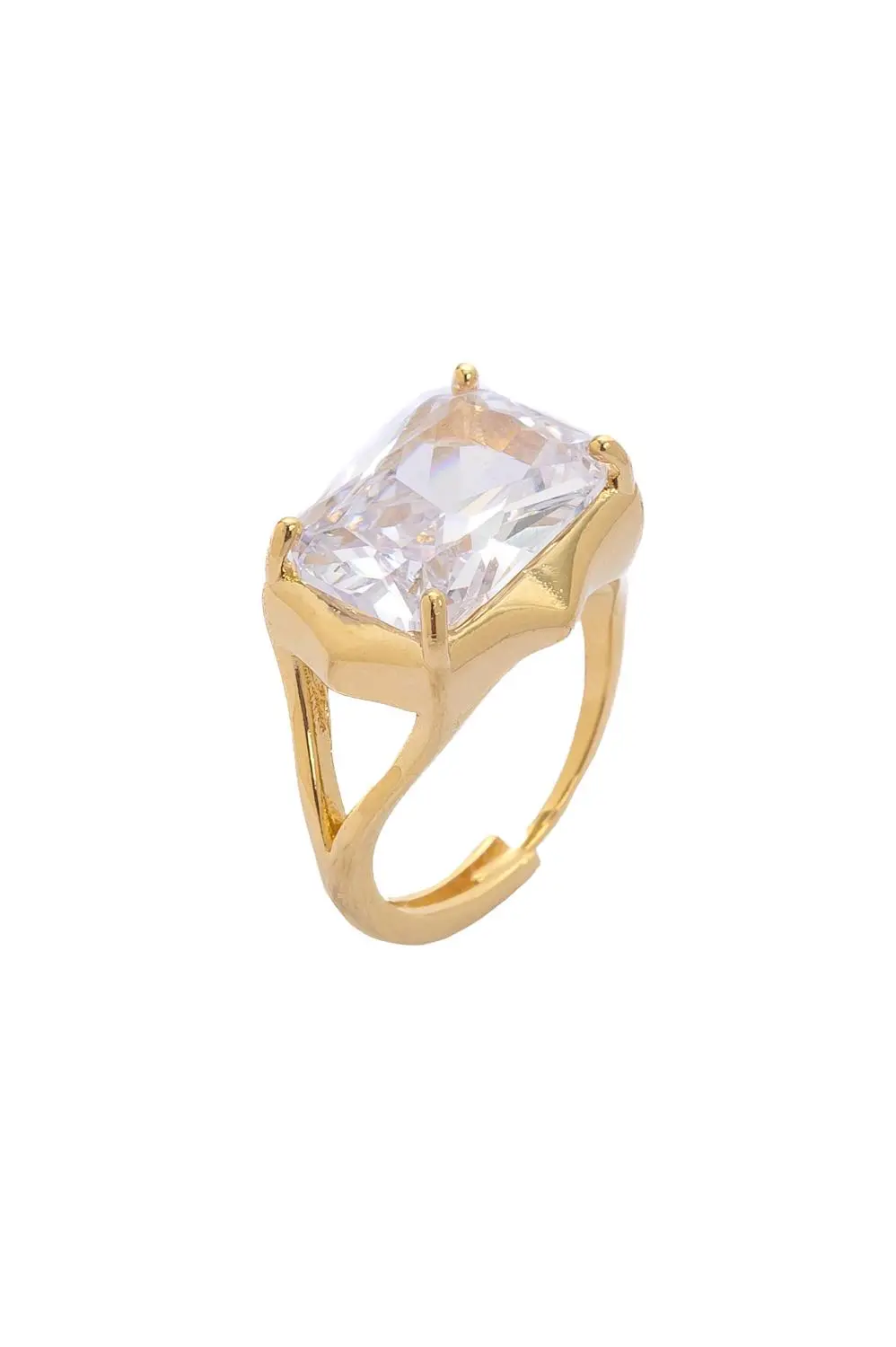 Anel Reflexo de Regulagem com Banho em Ouro 18k