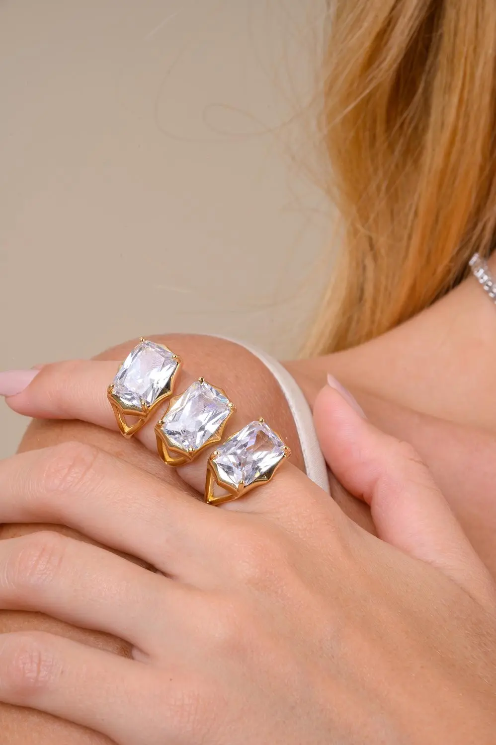 Anel Reflexo de Regulagem com Banho em Ouro 18k
