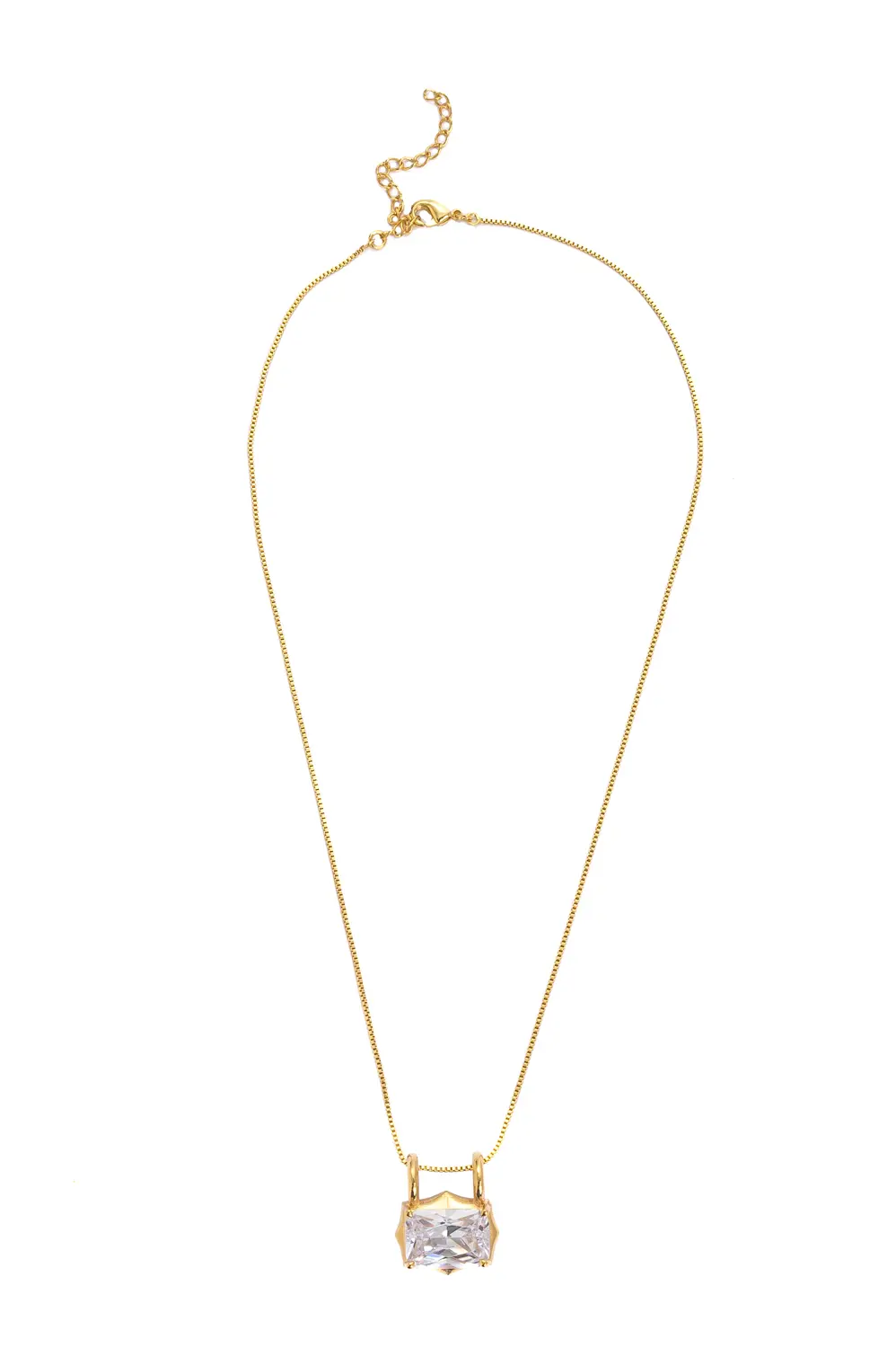 Corrente Veneziana 45 cm e Pingente Reflexo com Banho em Ouro 18k