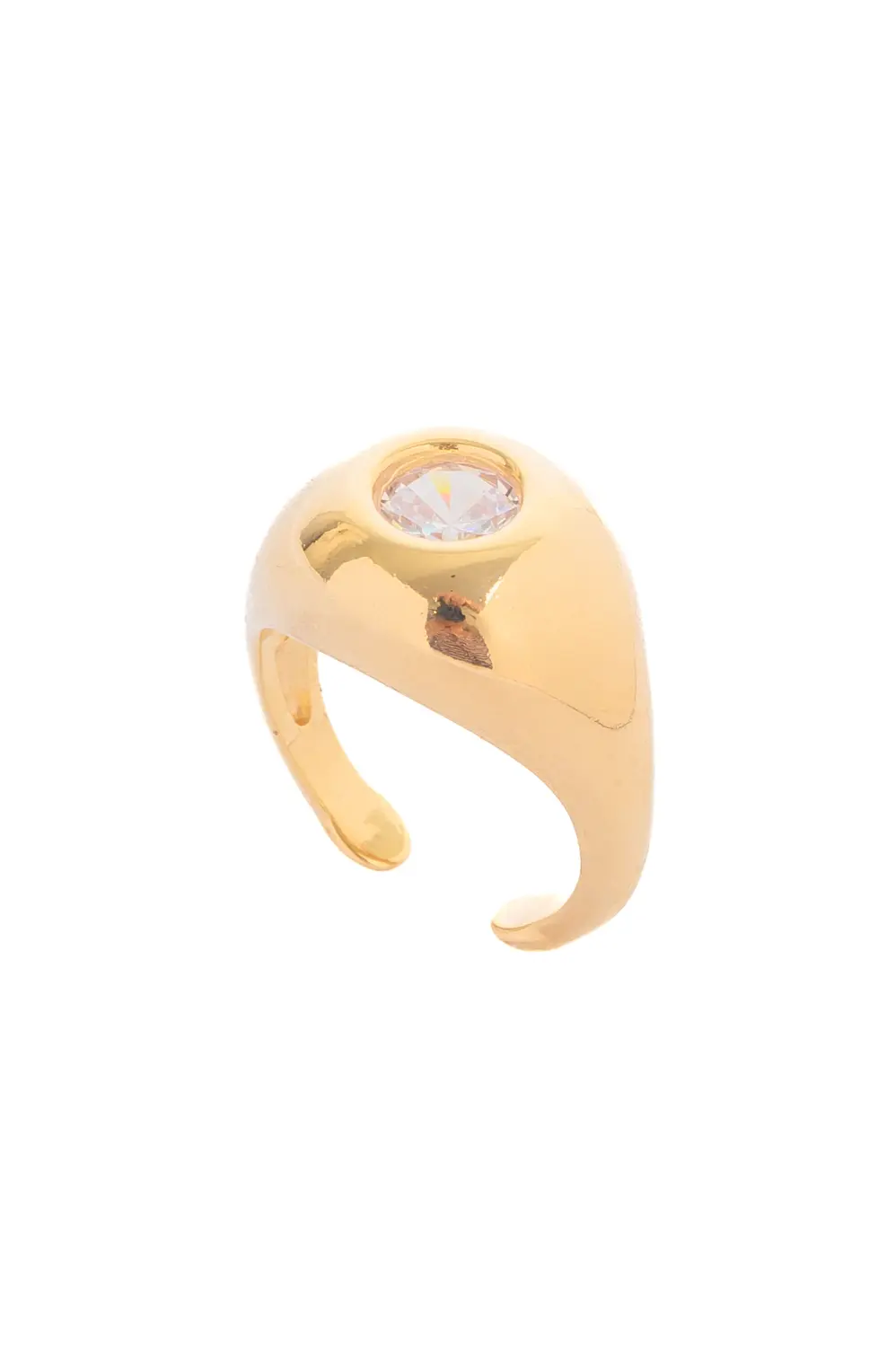 Anel de Dedinho Redondo com Banho em Ouro 18k