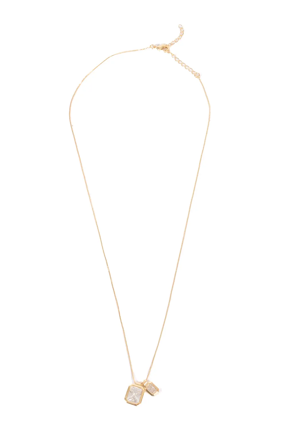 Colar Duas Pedras com Banho em Ouro 18k