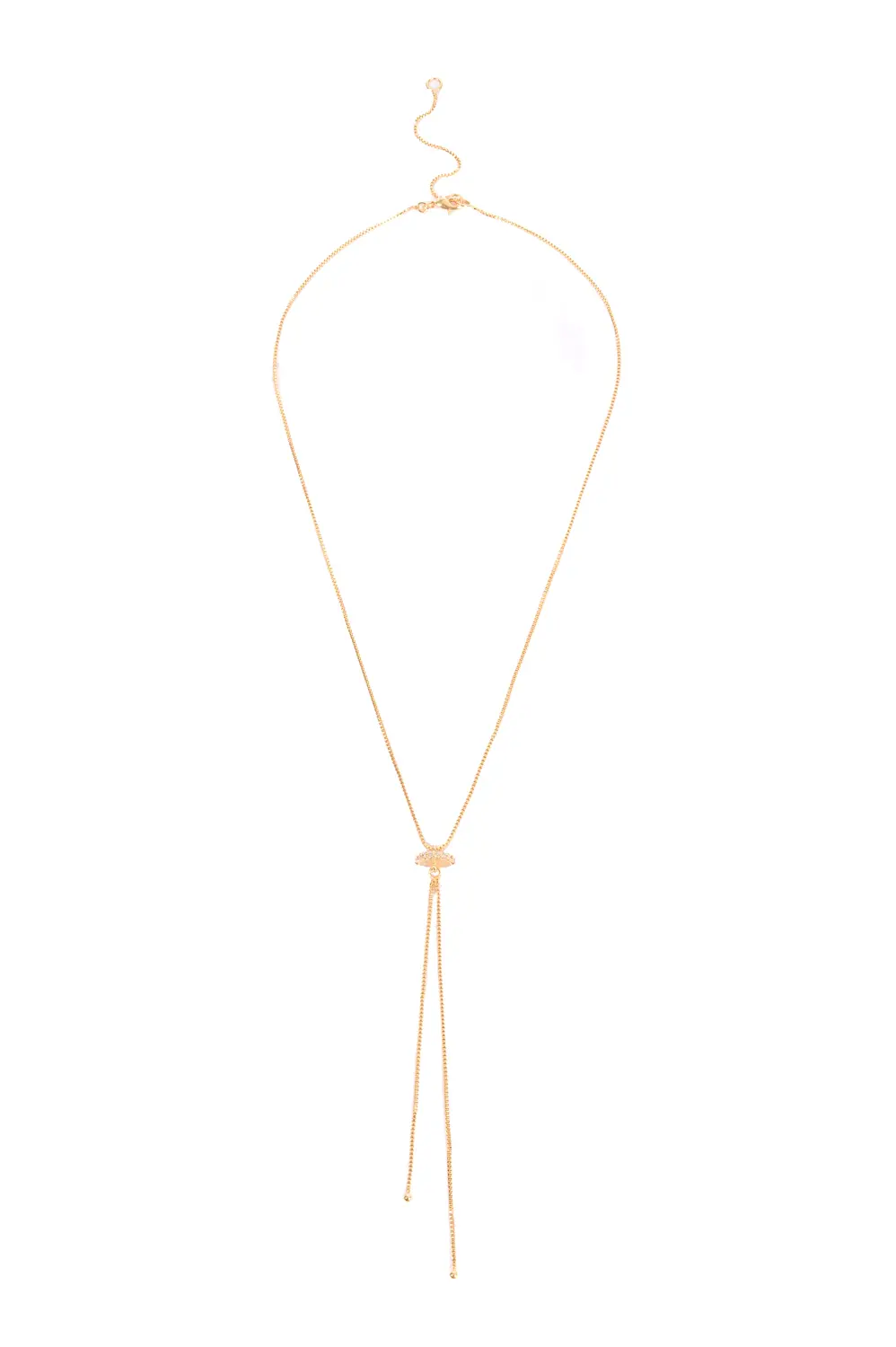 Colar Gravatinha Minimalista Cravejado com Banho em Ouro 18k