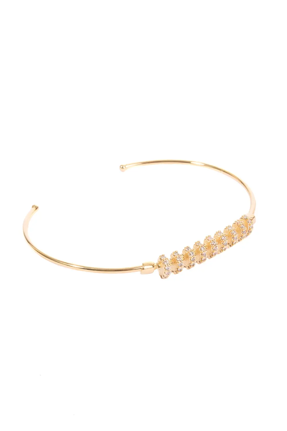 Bracelete Minimalista Cravejado com Banho em Ouro 18k