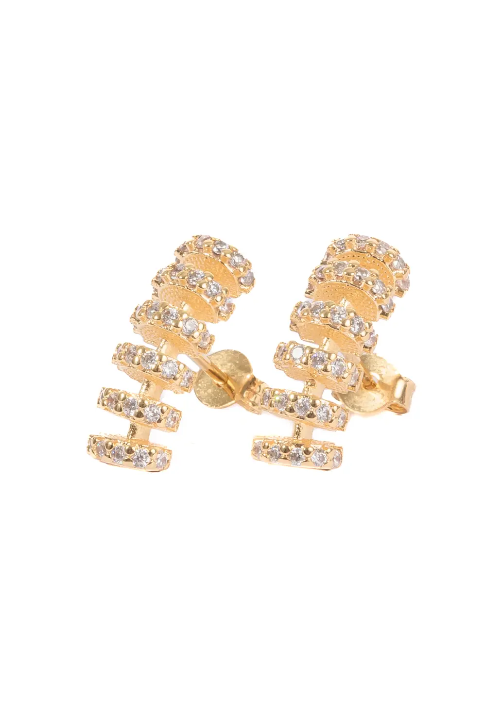 Brinco Minimalista Cravejado com Banho em Ouro 18k