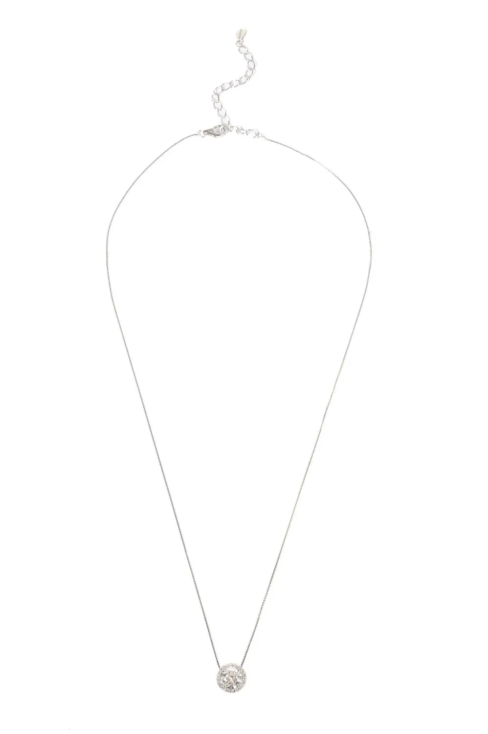 Colar Pizza Moissanite 6mm em Prata 925 com Banho em Ródio Branco