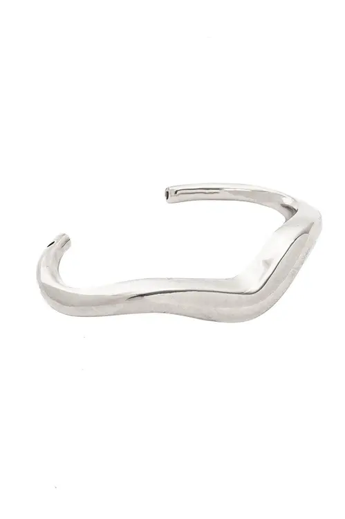 Bracelete Mini Ondas Eletroformação com Banho em Ródio Branco