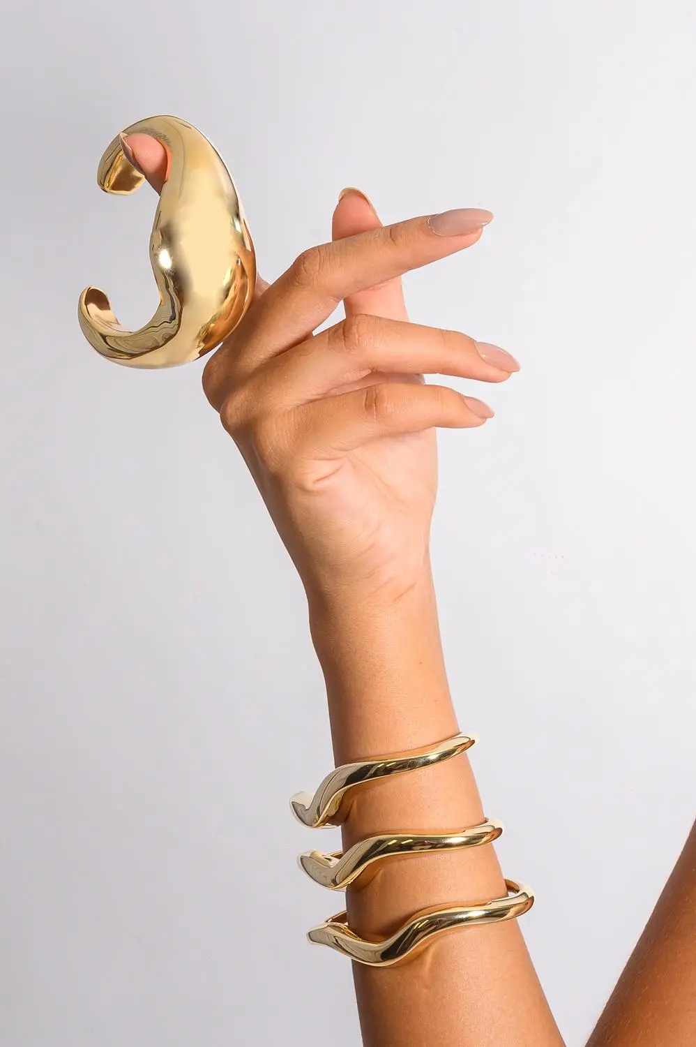 Bracelete Mini Ondas Eletroformação com Banho em Ouro 18k
