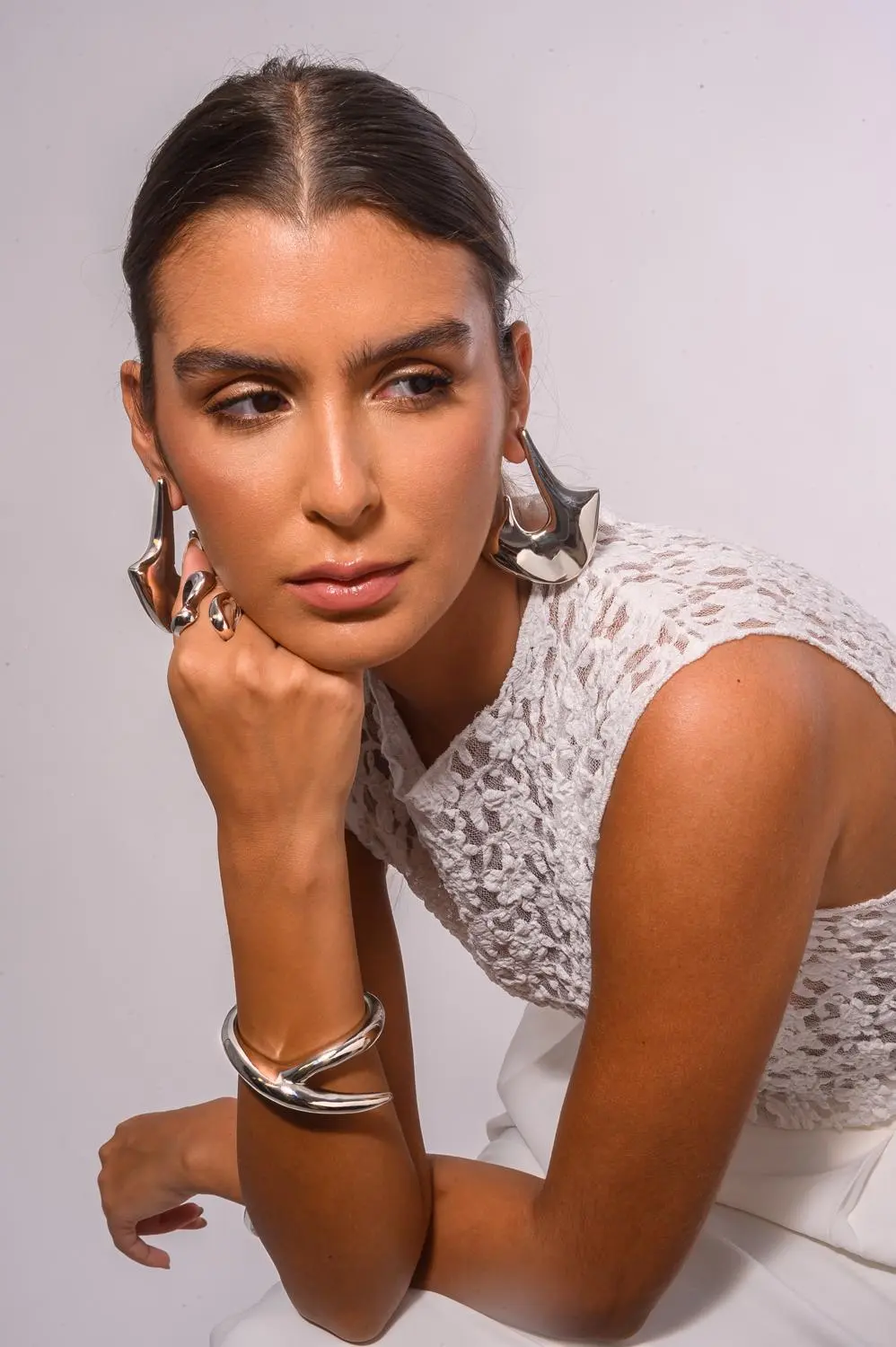 Bracelete Moda Eletroformação com Banho em Ródio Branco