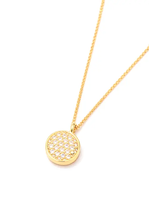 Colar Mini Orgânico Cravejado com Banho em Ouro 18k