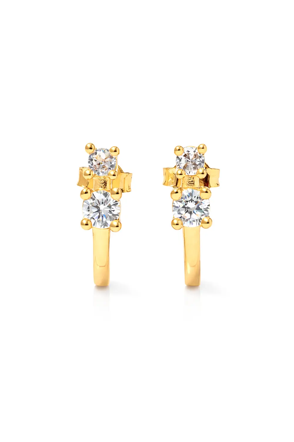 Brinco Ear Hook Zircônia com Banho em Ouro 18k
