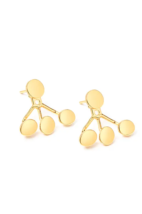 Brinco Ear Jacket Orgânico com Banho em Ouro 18k