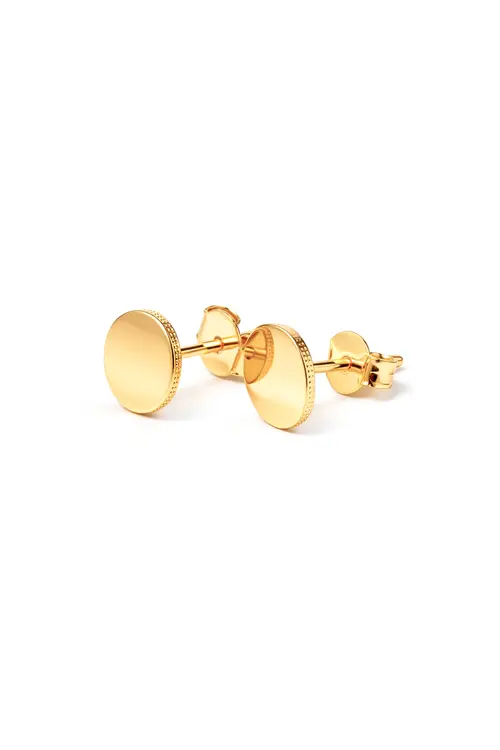 Brinco Mini Orgânico com Banho em Ouro 18k