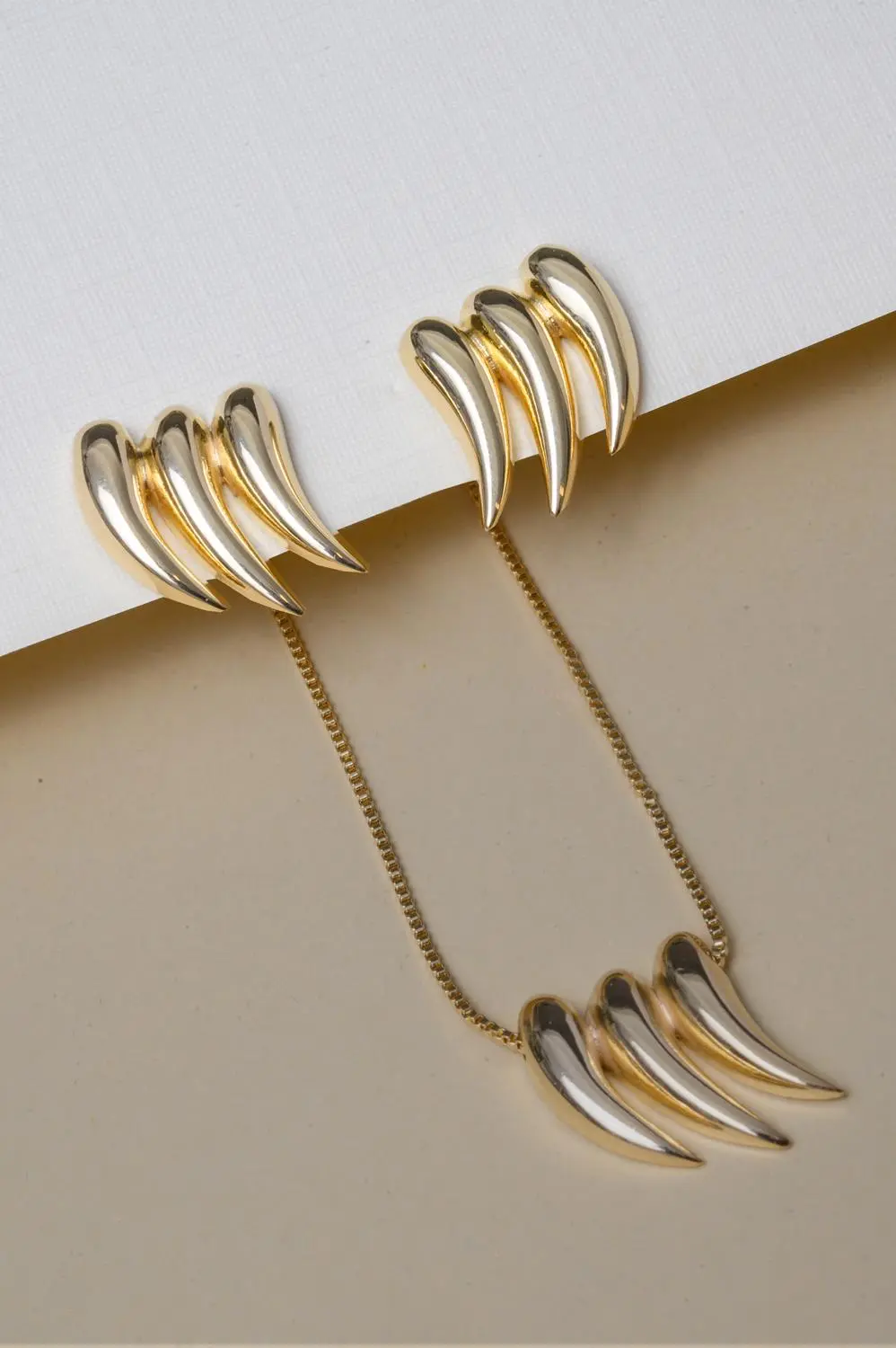 Colar Gotas Deitada com Banho em Ouro 18k