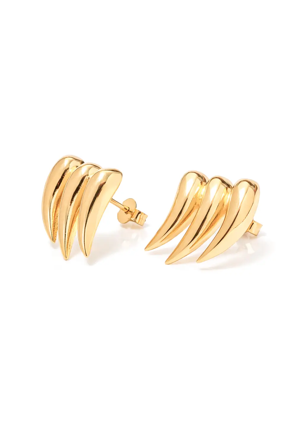 Brinco Gotas Deitada com Banho em Ouro 18k