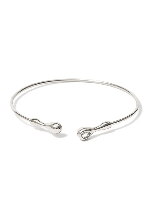 Bracelete Design com Banho em Ródio Branco
