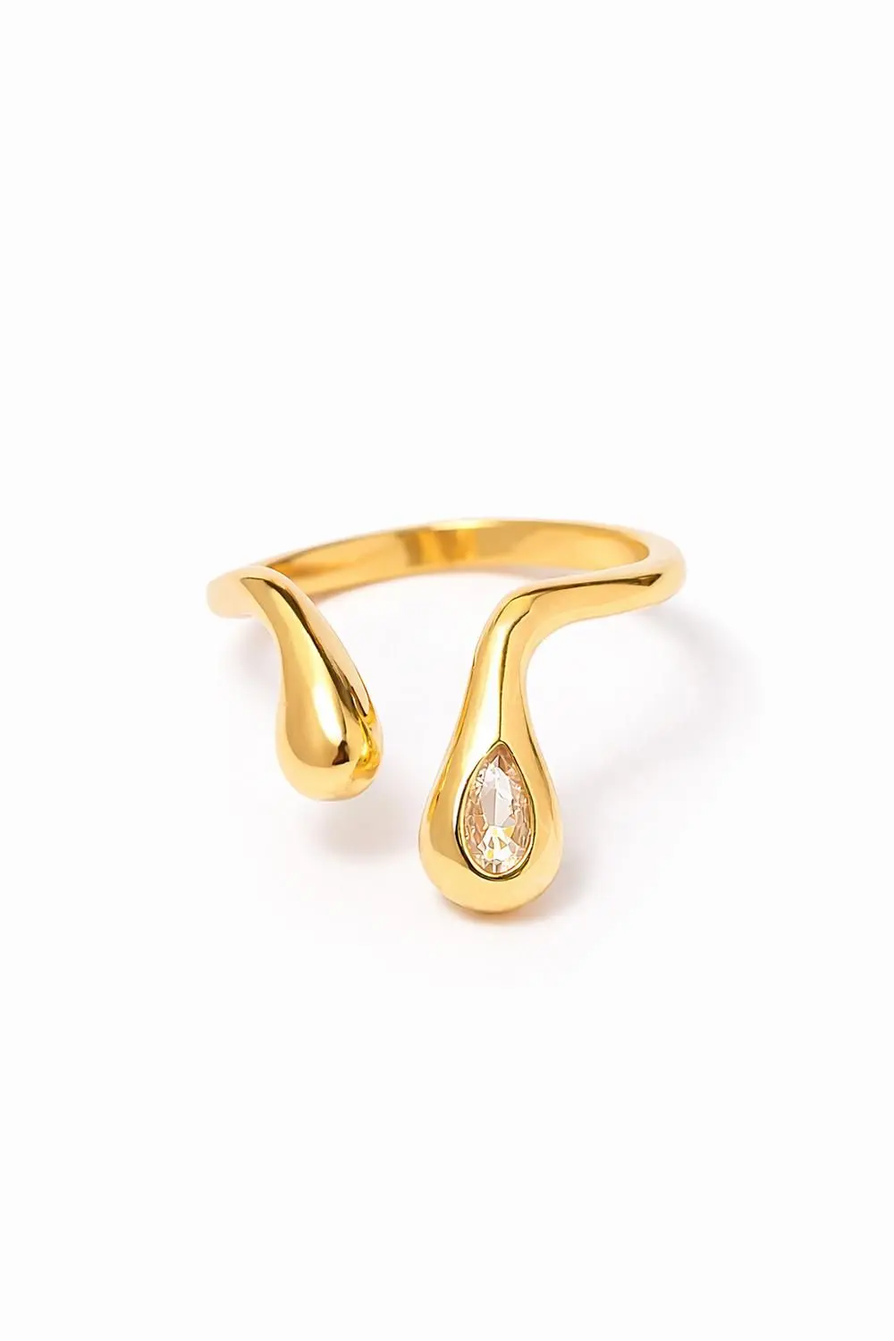 Anel Regulável Design com Banho em Ouro 18k