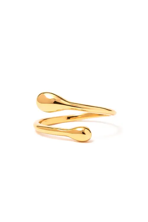 Anel Design Liso com Banho em Ouro 18k