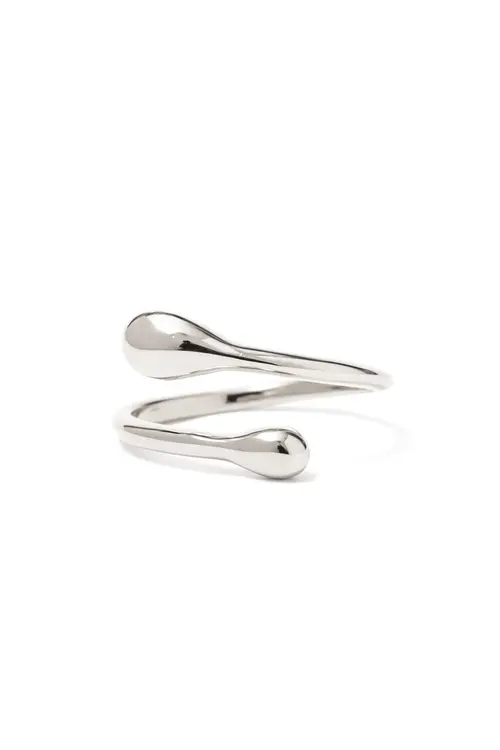 Anel Design Liso com Banho em Ródio Branco