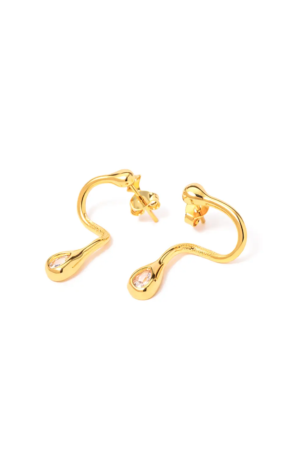 Brinco Design Voltas com Banho em Ouro 18k