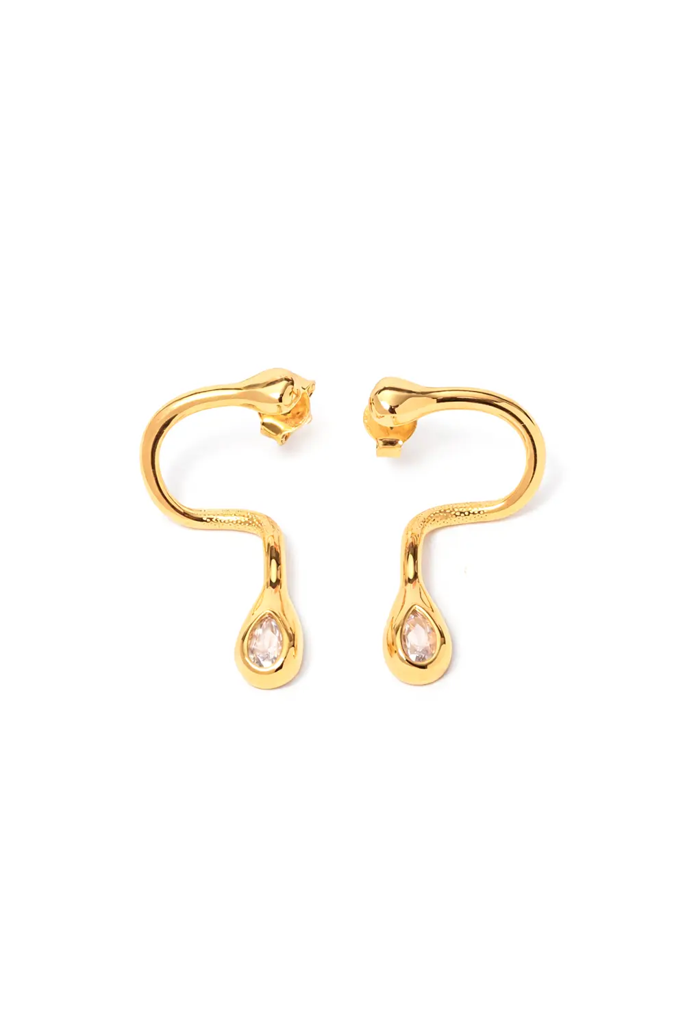 Brinco Design Voltas com Banho em Ouro 18k