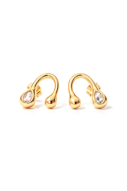 Brinco Design com Banho em Ouro 18k