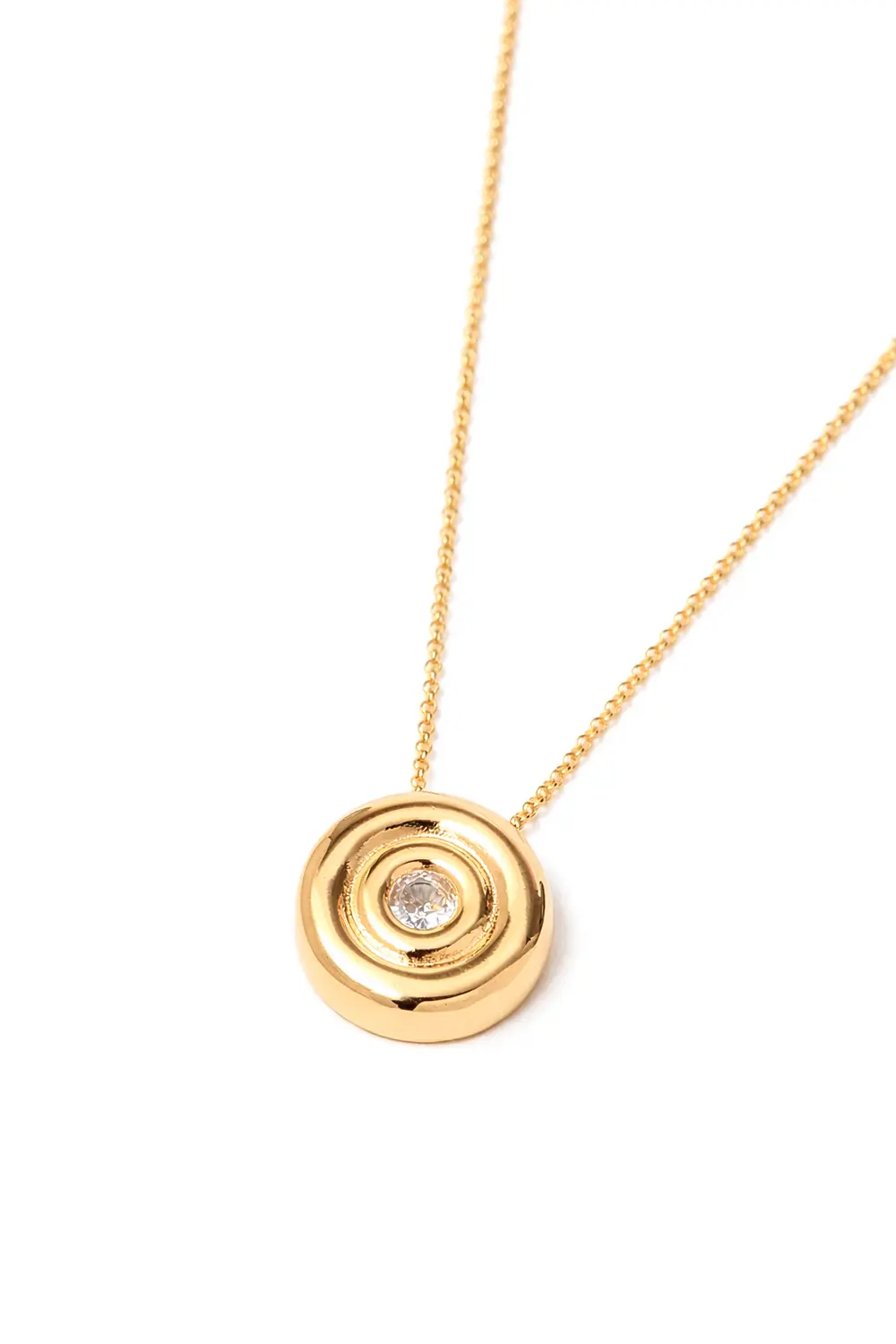 Colar Voltas e Zircônia com Banho em Ouro 18k