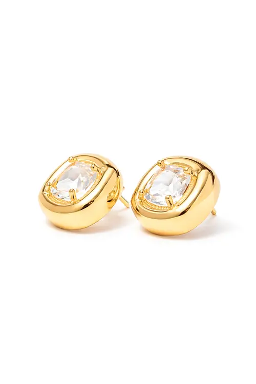 Brinco Contemporâneo com Banho em Ouro 18k