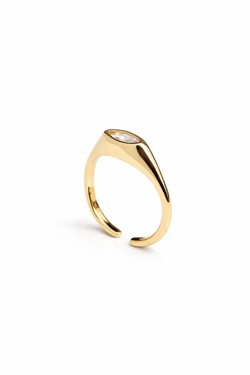 Anel Dedinho Regulável Mini com Banho em Ouro 18k