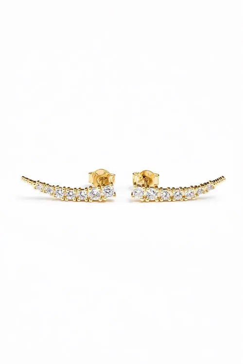 Brinco Ear Cuff Delicado com Banho em Ouro 18k