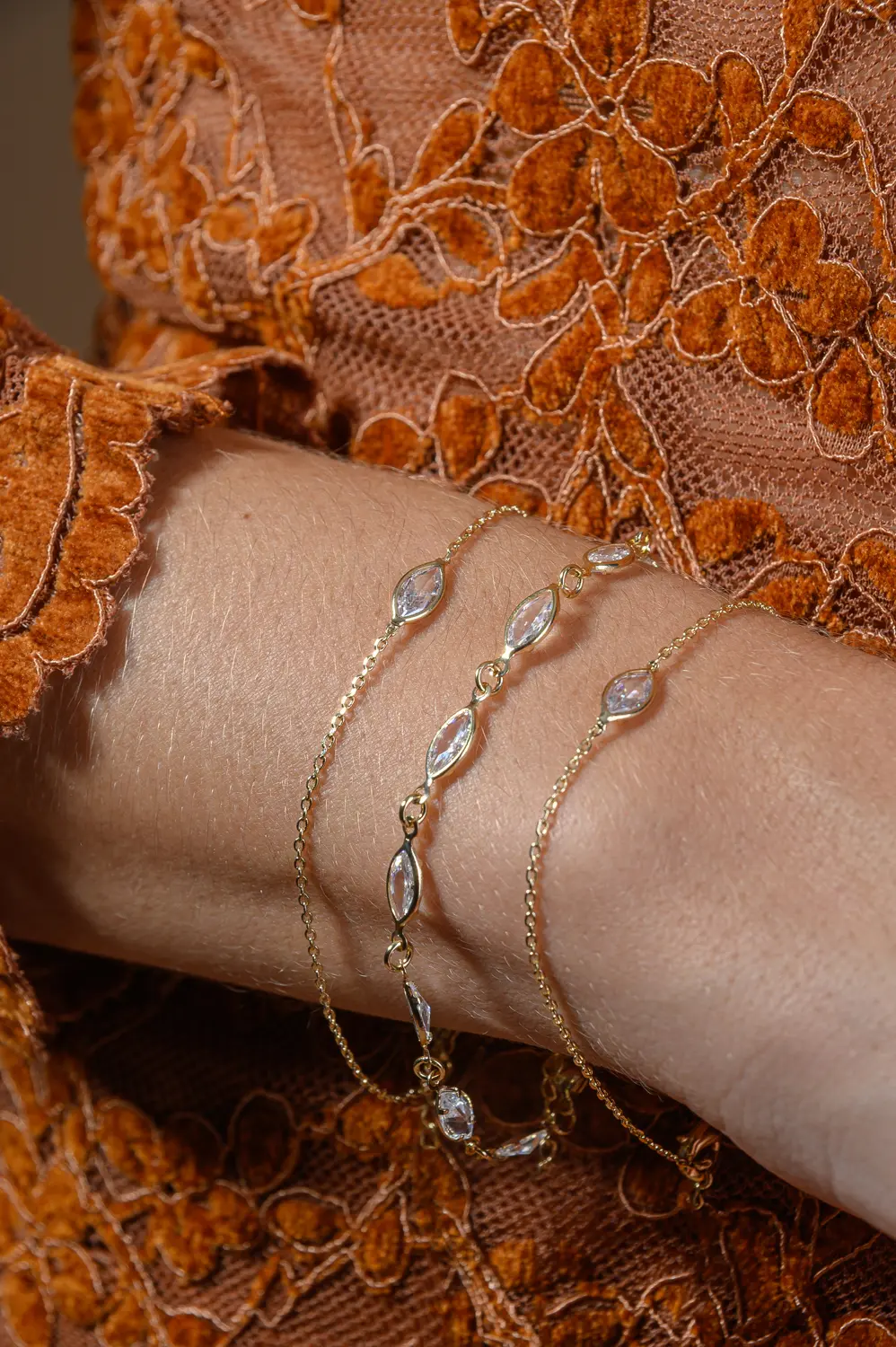 Pulseira Navetes com Banho em Ouro 18k