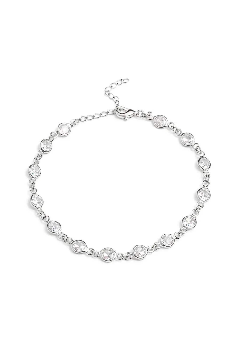 Pulseira Esferas com Banho em Ródio Branco