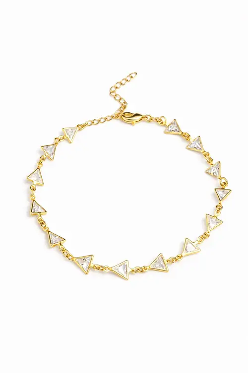 Pulseira Triângulos com Banho em Ouro 18k