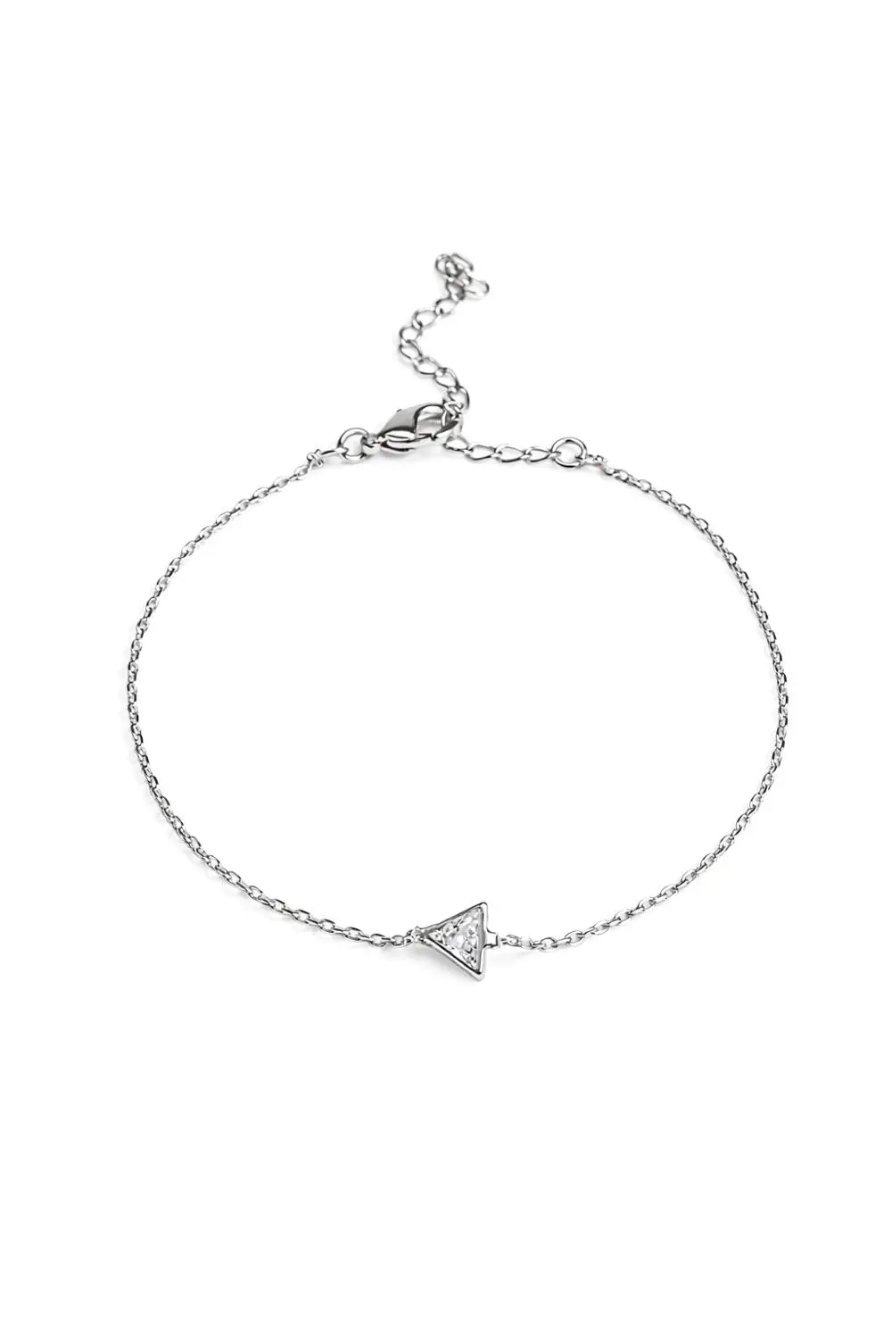 Pulseira Um Triângulo com Banho em Ródio Branco
