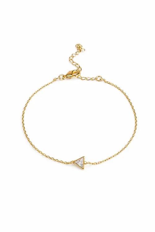 Pulseira Um Triângulo com Banho em Ouro 18k